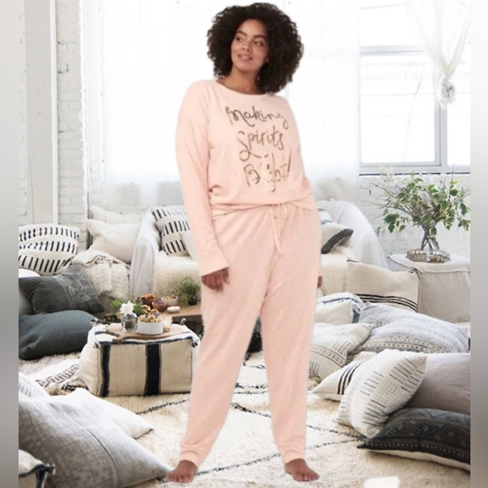 LC Lauren Conrad Sz L Ultra Soft Holiday Season Pajama Set